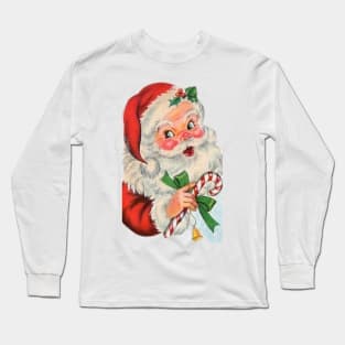 Retro Vintage Pink Santa Claus Long Sleeve T-Shirt
